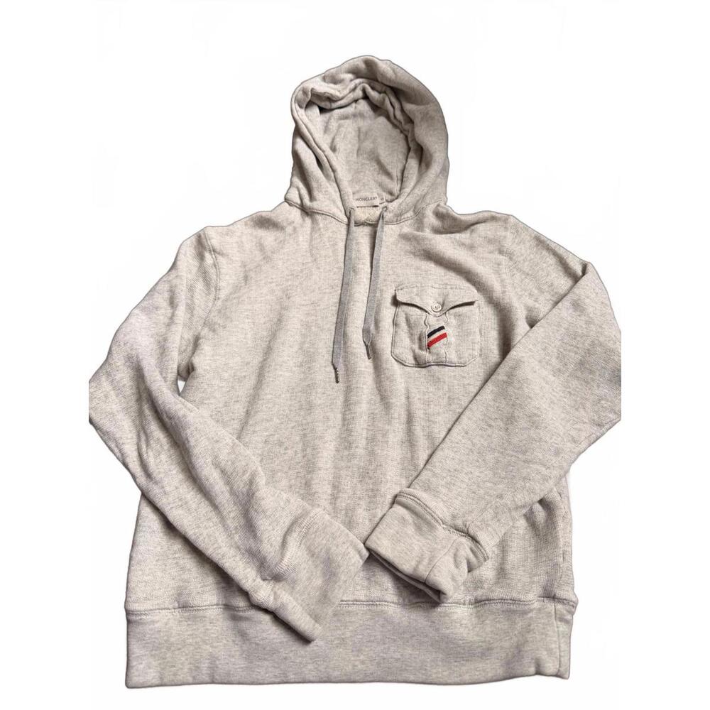 Vintage Moncler Basic Magila Con Cappuccio Gray Hoodie Sweatshirt Pullover